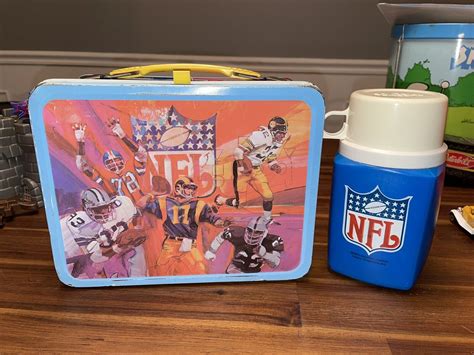 nfl metal lunch box 1978|Vintage 1978 NFL Official Licensed Metal Lunch box w/thermos .